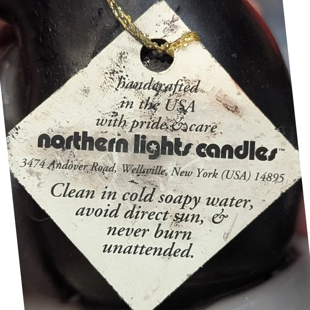 Northern Lights Vtg Wax Candle Penguin Figurine Red Bow Tie Handcrafted USA 3.5